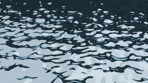 3D animation of blue ocean waves, render visualization of water movement Stock Footage 310759019
