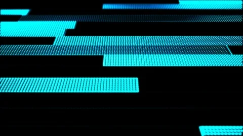 3D animation of blue rectangle bars moving across the screen with flashing Stock Footage 125610637