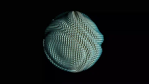 3D animation of a blue silver sphere in balls. Stock Footage 166685410