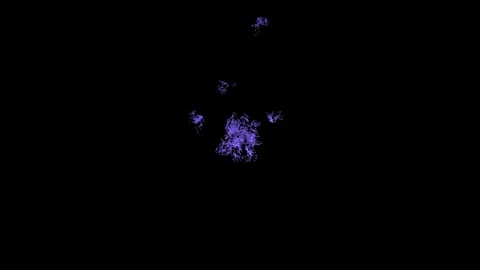 3D Animation Blue Splash Flying Drifting Away Black Background Stock Footage 317307925