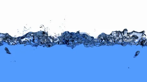 3D animation of the blue splashing liquid filling the screen Stock-Footage 82152982