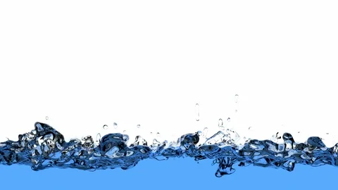 3D animation of the blue splashing liquid filling the screen Video stock 88517780