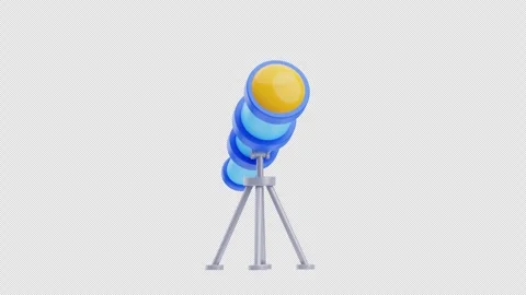 3D Animation of Blue telescope on tripod stand Stock Footage 312844550