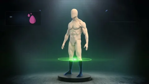 3D Animation of body rotating and providing health information 스톡 동영상 135050737
