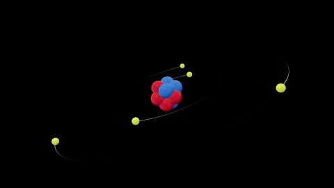 3D Animation of a Boron Atom with Orbiting Electrons Stock Footage 333296680