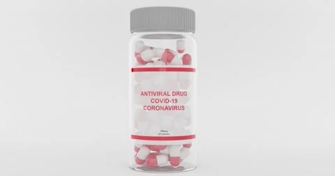 3d animation of bottle with many white and red pills, close up. Medical concept Stock Footage 165062611