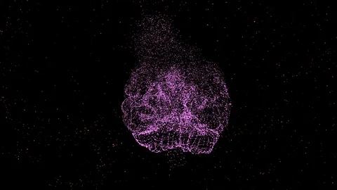 3D animation of brain neurons ruining, causing mental illness personality Stock Footage 121812647