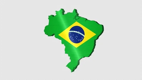 3D animation of Brazil map rotating, iso... | Stock Video | Pond5