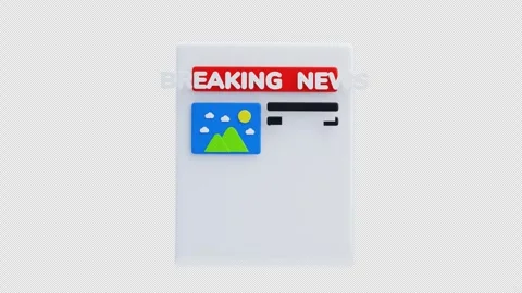 3D Animation of Breaking news paper with image Stock Footage 314320690