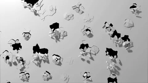 3d animation of breaking wall. Stock Footage 82543969