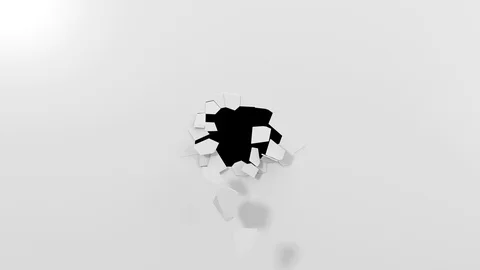 3d animation of breaking wall. Stock Footage 92692445