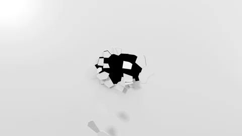 3d animation of breaking wall. Stock Footage 92694385