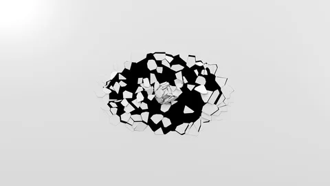 3d animation of breaking wall. Stock Footage 92696480