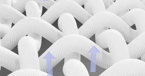 3d animation of the breathable fabric structure Stock Footage 335827023