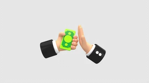 3d animation bribe rejecting unethical financial transactions, symbolized t.. Stock Footage 308382177