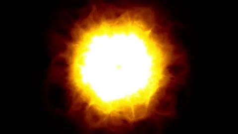 3d Animation with Bright Glowing Fire Explosions. Abstract Flame Shockwave Stock Footage 135649222