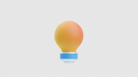 3D Animation of Bright light bulb icon for creative idea concept Stock Footage 331689723