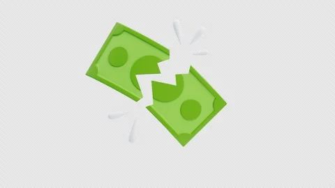 3D Animation of Broken Money Stock Footage 295344001