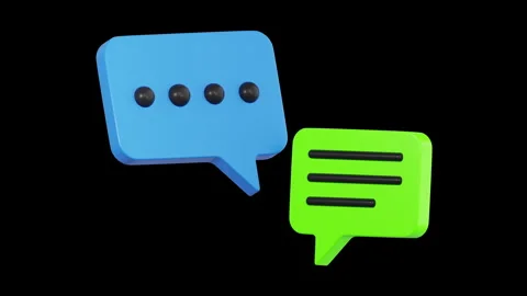 3D Animation of Bubble Chat, Color Key, Alpha Channel Stock Footage 276867750