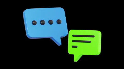 3D Animation of Bubble Chat, Color Key, Alpha Channel Stock Footage 276867764