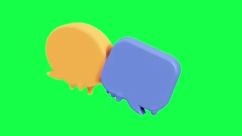 3D animation of bubble chat icons in glossy candy colors Stock Footage 309927700