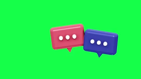 3D animation of bubble chat icons in glossy candy colors Video stock 309999851