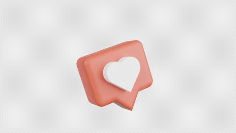 3D Animation of Bubble Chat Love Heart Shape Stock Footage 293754636