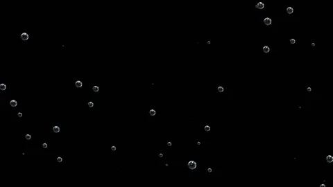 3d animation of bubbles moving and floating on a black background. Stock Footage 100670080