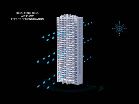 3D animation of building sunshine and ventilation demonstration 動画素材 237144572
