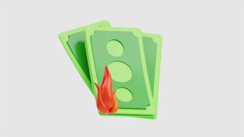 3D Animation of Burn Money Stock Footage 295343995