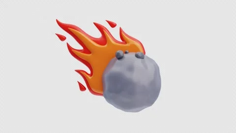 3D Animation of Burning comet flying in space Stock Footage 312442062