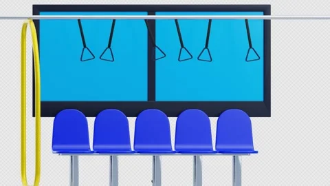 3D Animation of Bus Passenger Seat Stock Footage 301155548