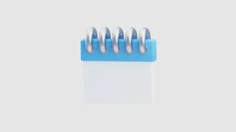 3D Animation of calendar icon showing a marked red date Stock Footage 340944783
