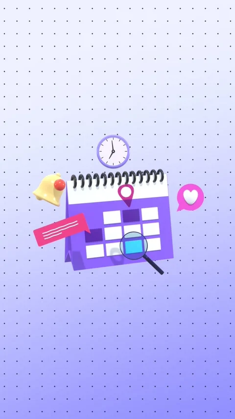 3D Animation Of Calendar In Vertical Video Format. 動画素材 294696566