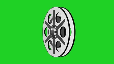 Film Reel Effect on Green screen, movie , Stock Video