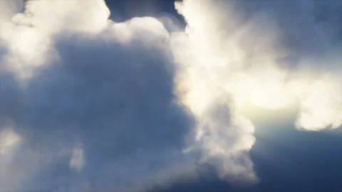 3d Animation of a camera flying through clouds Stock Footage 332274588