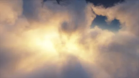 3d Animation of a camera flying through clouds Stock Footage 332274591