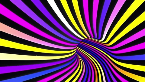 3D animation of camera flying through colorful gradient wavy tunnel Stock Footage 335194138