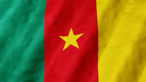 3D animation of Cameroon flag waves gently seamless loop with bold colors a.. Stock Footage 346799474