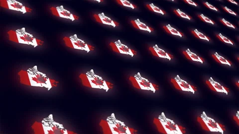 3D animation of Canada maps rotating.Seamless loop.Canada concept.pattern Stock Footage 252124276