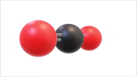 3D Animation Carbon Dioxide 3D Model CO2 White Background Stock Footage 315508296