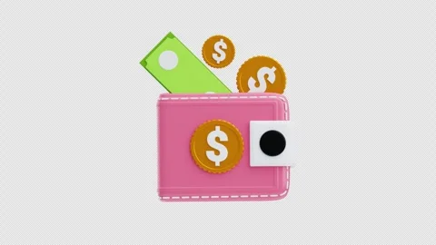 3D Animation of Cash Wallet Stock Footage 295344045
