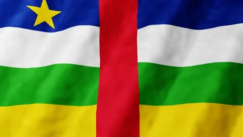 3D animation of Central African Republic flag waves gently seamless loop in.. Stock Footage 346194710