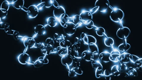 3d animation of a chain flowing Stock Footage 341746947