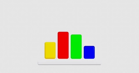 3D animation. Chart icon with infographics and statistics. Stock Footage 266307943