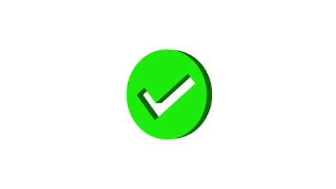 3D animation of check mark icon on white background. Stock Footage 342404383