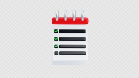 3d animation of checklist notebook Stock Footage 320062982