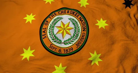3D animation of a Cherokee Nation flag Stock-Footage 132059508