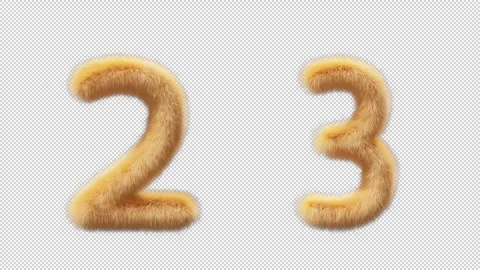 3D animation Chick woolen numbers 2 and 3 Stock Footage 270079589