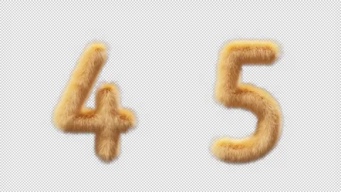 3D animation Chick woolen numbers 4 and 5 Stock Footage 270079634